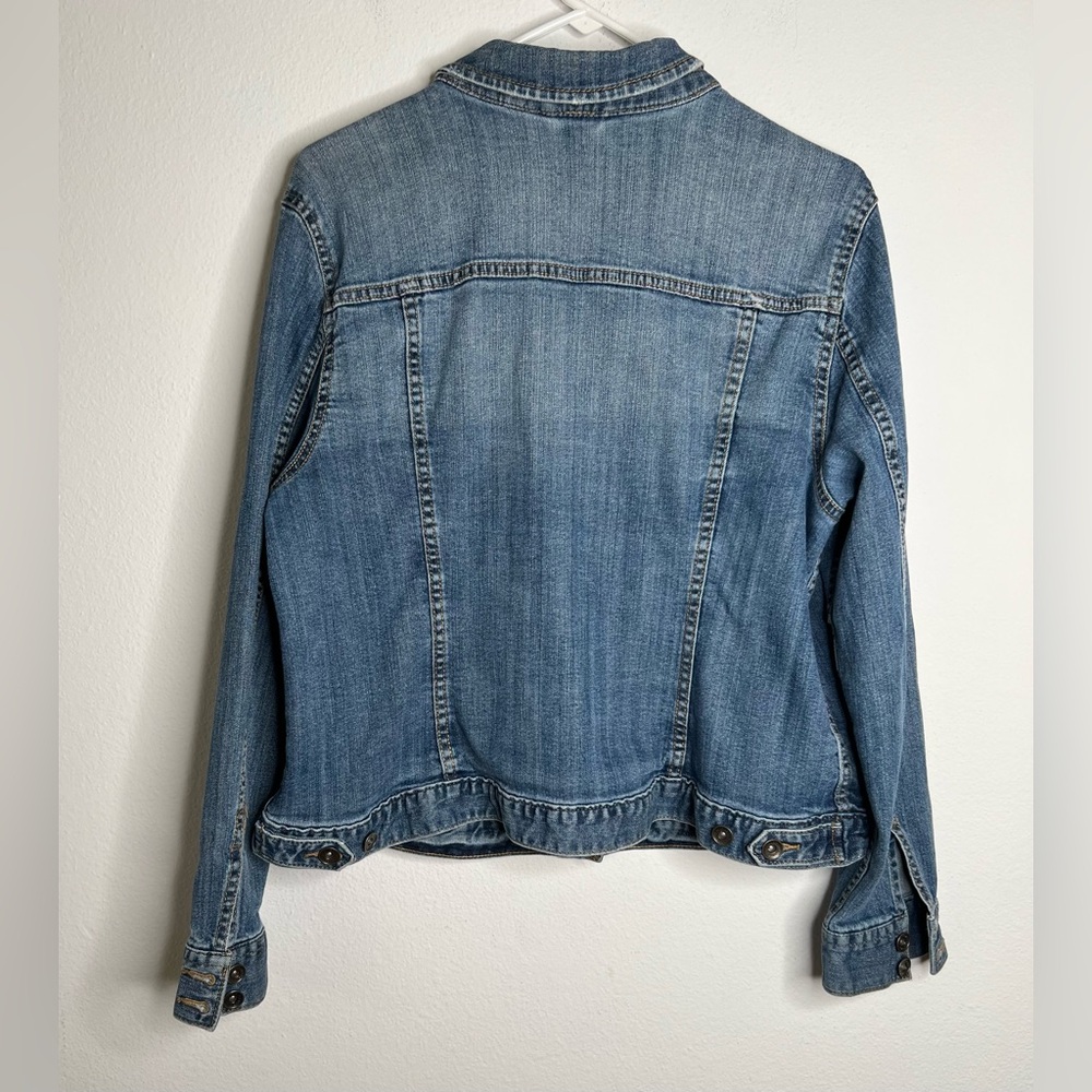 Liz Claiborne Denim blue Womens Jacket X Large Button Front Pockets - Picture 2 of 9
